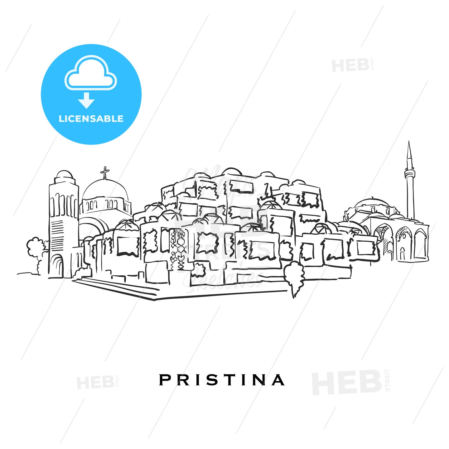 Pristina Kosovo famous architecture – instant download