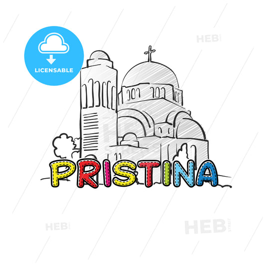 Pristina beautiful sketched icon – instant download