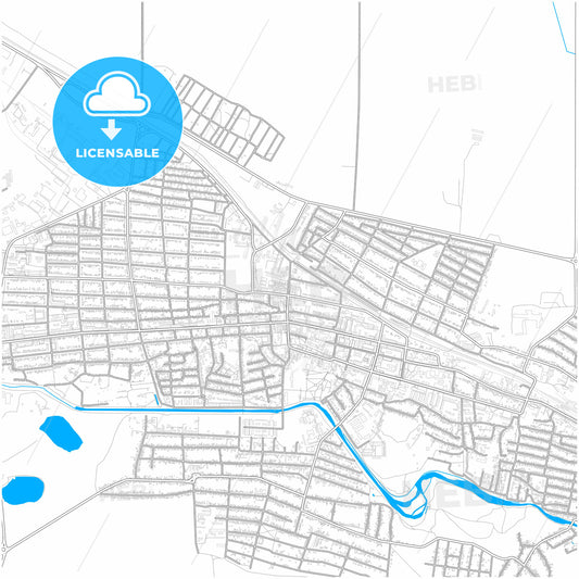 Prokhladny, Kabardino-Balkar Republic, Russia, city map with high quality roads.