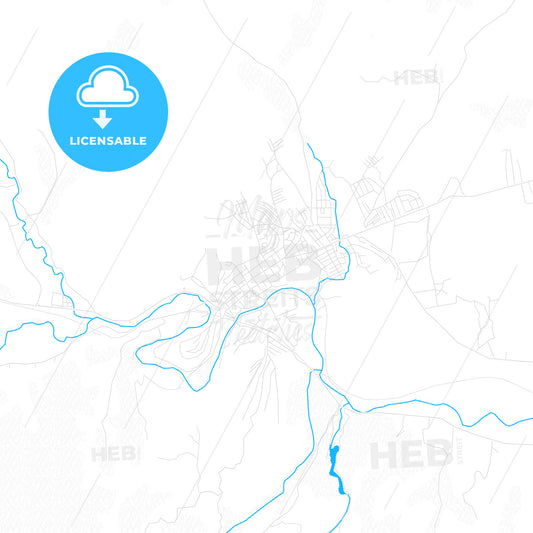 Prokuplje, Serbia PDF vector map with water in focus
