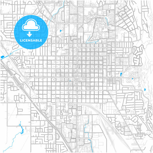 Provo, Utah, United States, city map with high quality roads.