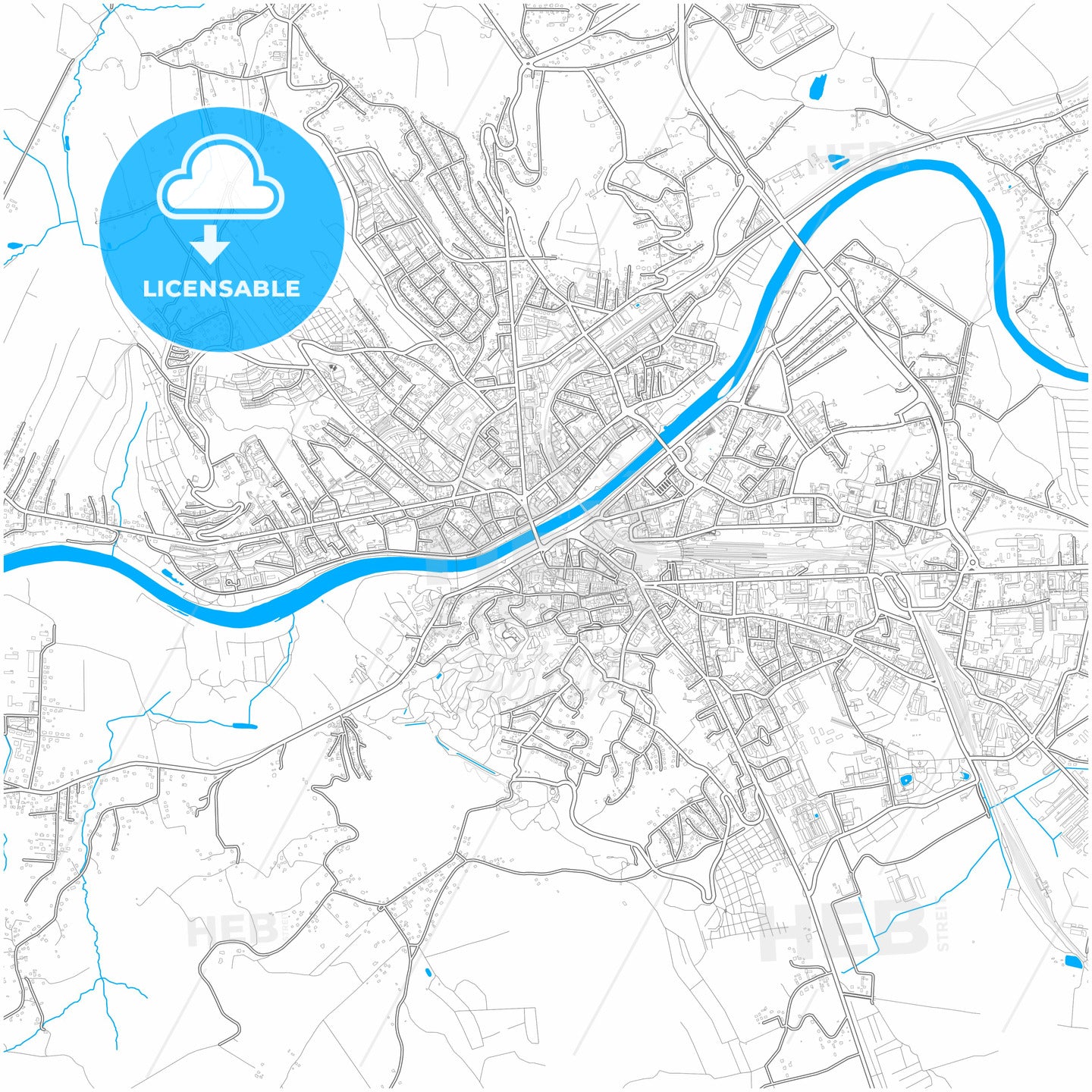 Przemyśl, Podkarpackie, Poland, city map with high quality roads.