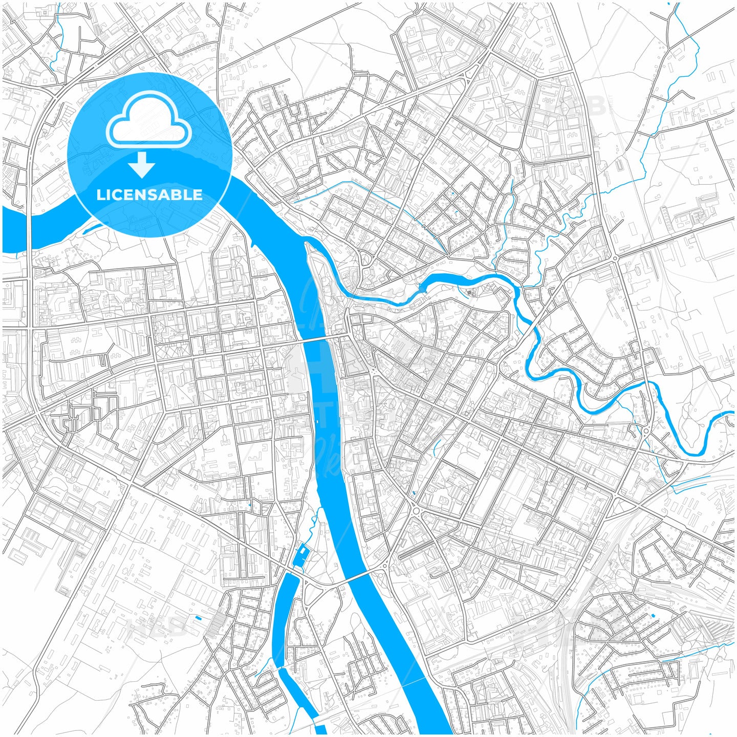 Pskov, Pskov Oblast, Russia, city map with high quality roads.