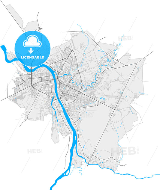 Pskov, Pskov Oblast, Russia, high quality vector map