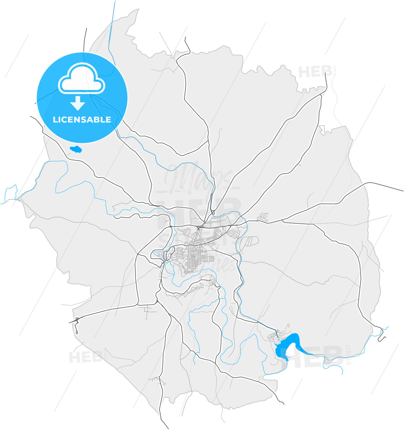 Puente-Genil, Córdoba, Spain, high quality vector map