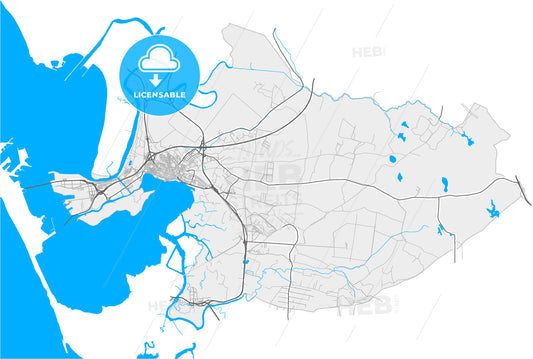 Puerto Real, Cádiz, Spain, high quality vector map