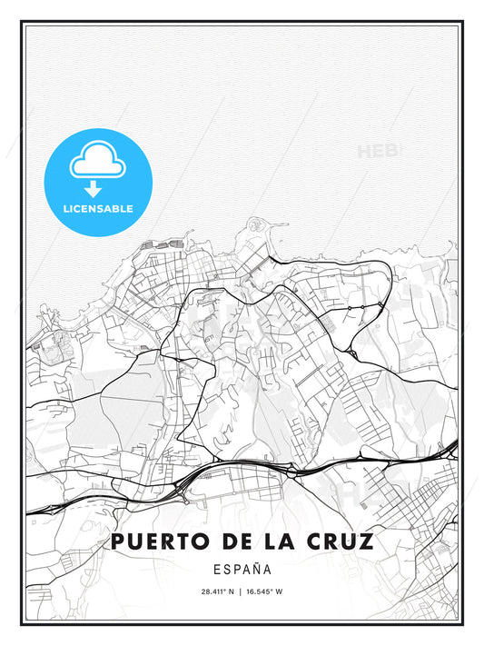 Puerto de la Cruz, Spain, Modern Print Template in Various Formats - HEBSTREITS Sketches