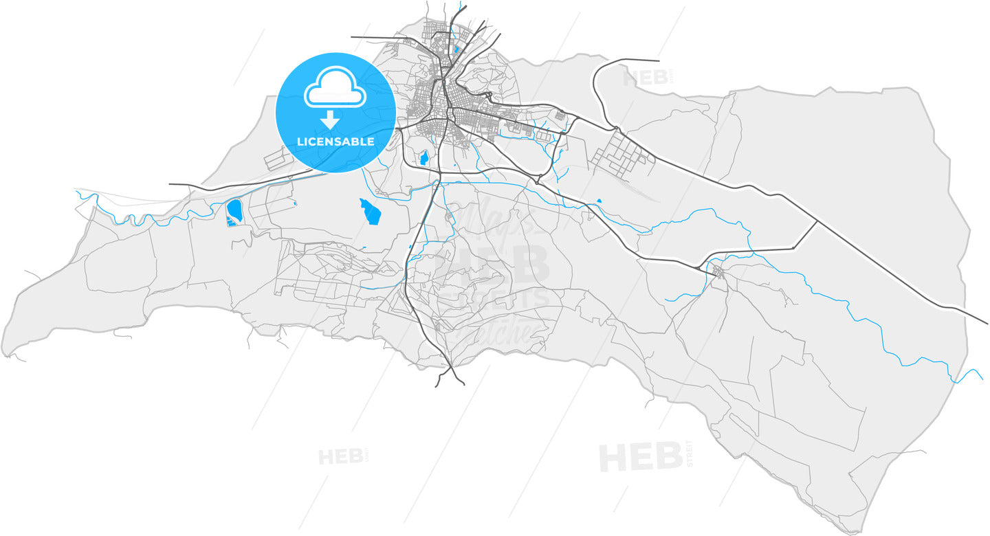 Puertollano, Ciudad Real, Spain, high quality vector map