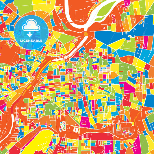 Pune, India, colorful vector map