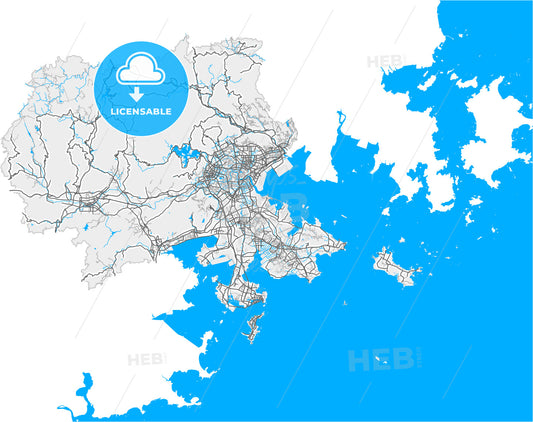 Putian, Fujian, China, high quality vector map