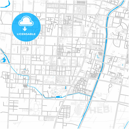 Puyang, Henan, China, city map with high quality roads.