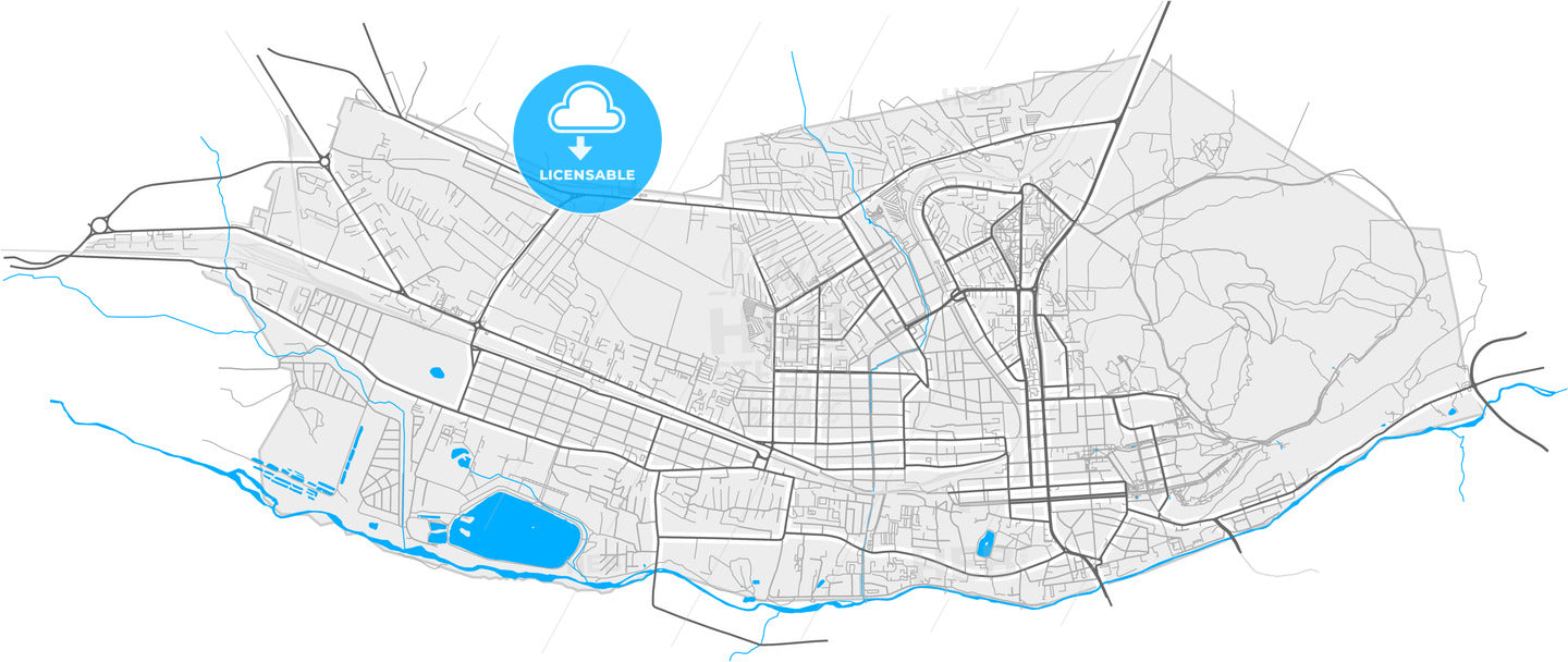 Pyatigorsk, Stavropol Krai, Russia, high quality vector map