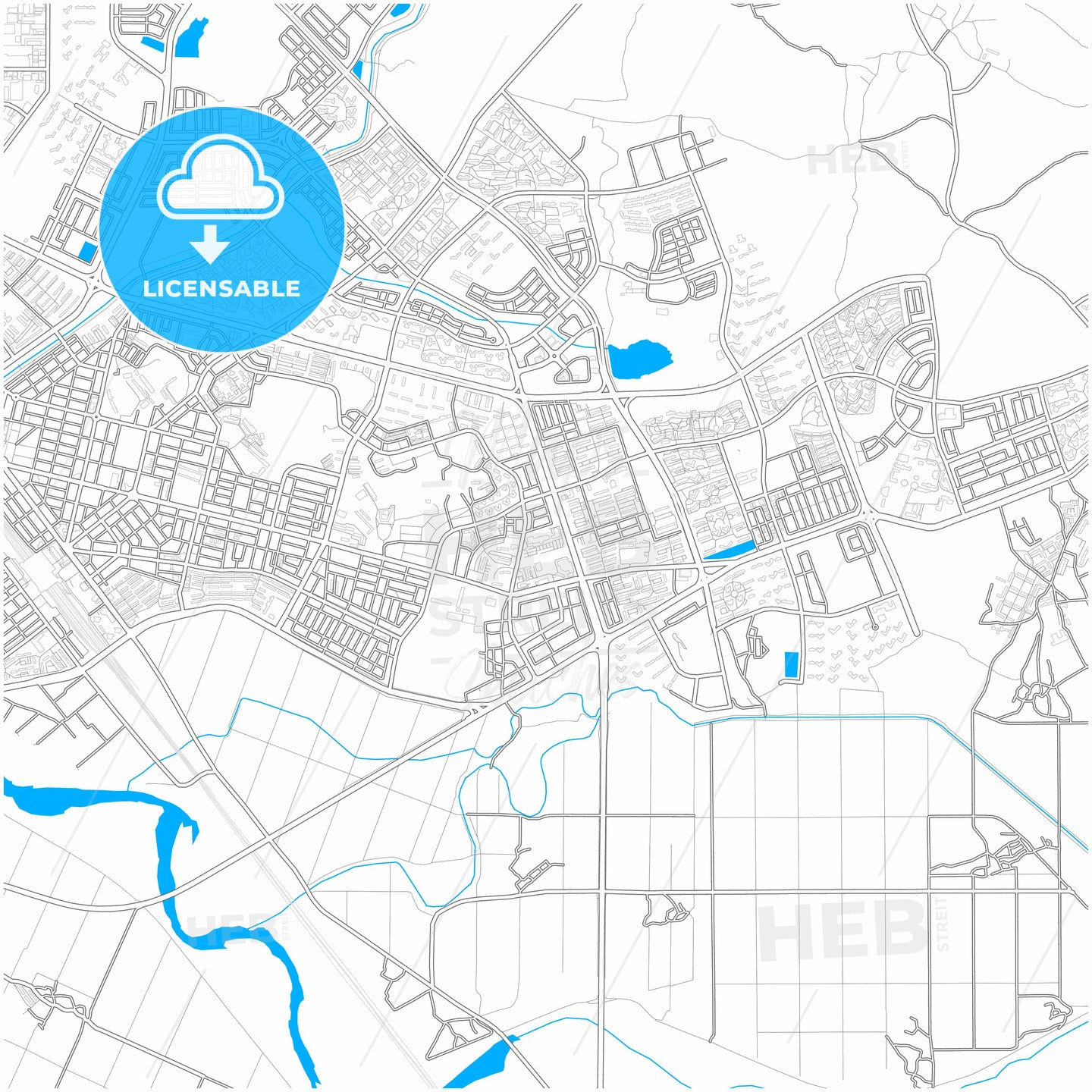 Pyeongtaek, Gyeonggi, South Korea, city map with high resolution roads ...