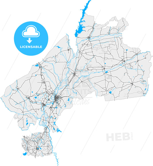 Qiqihar, Heilongjiang, China, high quality vector map