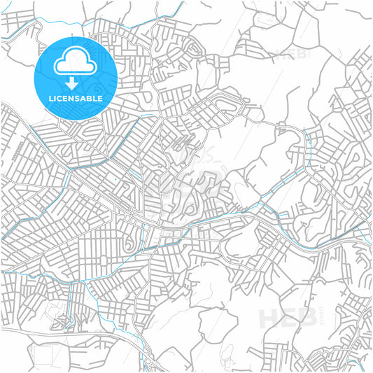 Queimados, Brazil, city map with high quality roads.