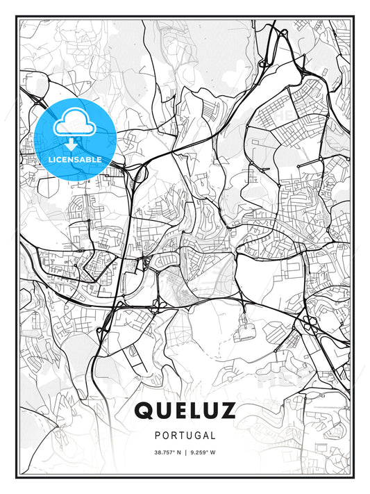 Queluz, Portugal, Modern Print Template in Various Formats - HEBSTREITS Sketches