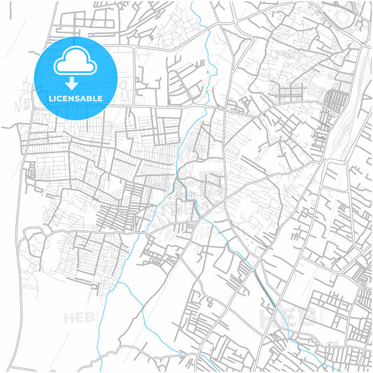 Quetta, Balochistan, Pakistan, city map with high quality roads.