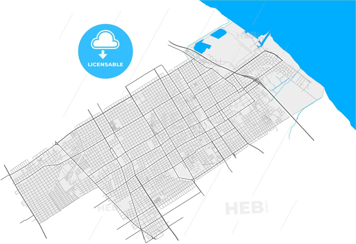 Quilmes, Argentina, high quality vector map