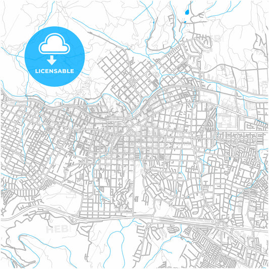 Quilpue, Chile, city map with high quality roads.