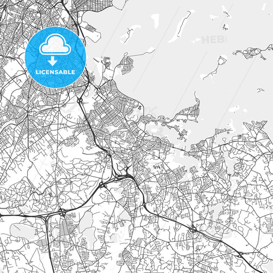 Quincy, Massachusetts - Area Map - Light