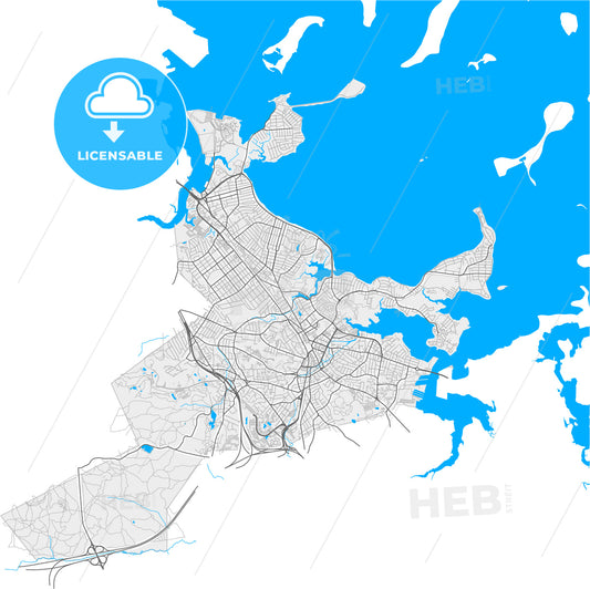 Quincy, Massachusetts, United States, high quality vector map