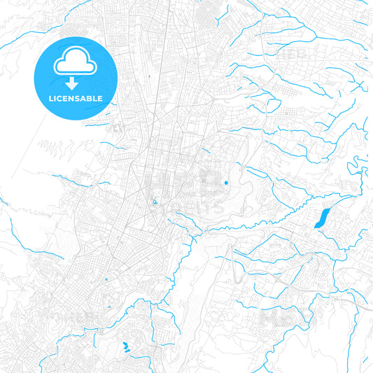 Quito, Ecuador PDF vector map with water in focus