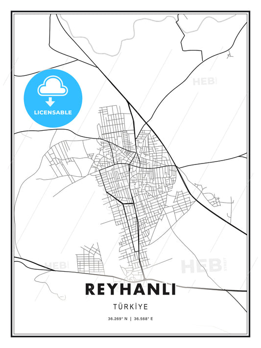 REYHANLI / Reyhanlı, Turkey, Modern Print Template in Various Formats - HEBSTREITS Sketches