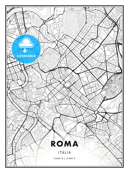 ROMA / Rome, Italy, Modern Print Template in Various Formats - HEBSTREITS Sketches