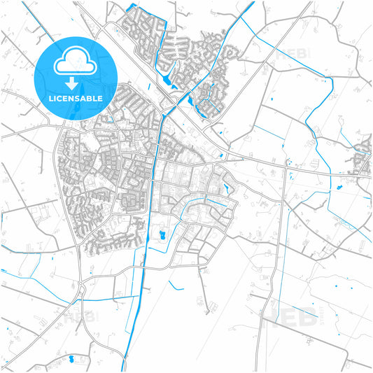 Raalte, Overijssel, Netherlands, city map with high quality roads.