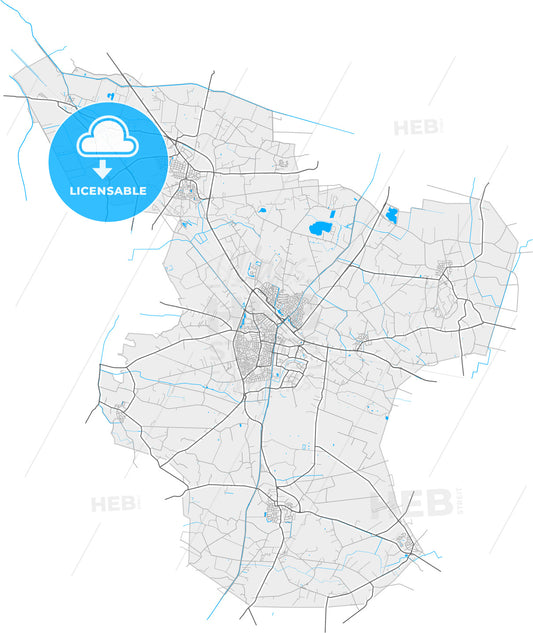 Raalte, Overijssel, Netherlands, high quality vector map