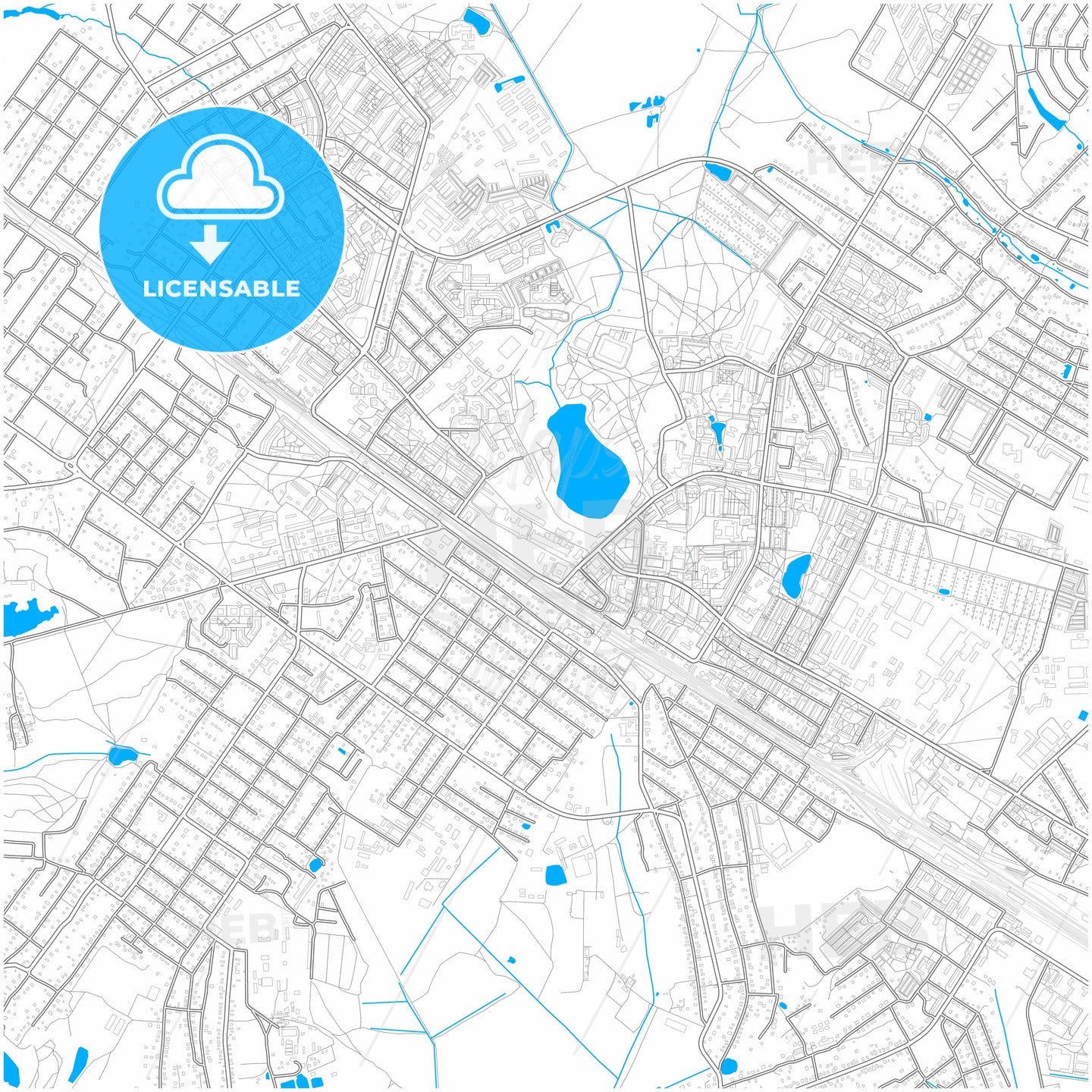 Ramenskoye, Moscow Oblast, Russia, city map with high quality roads.