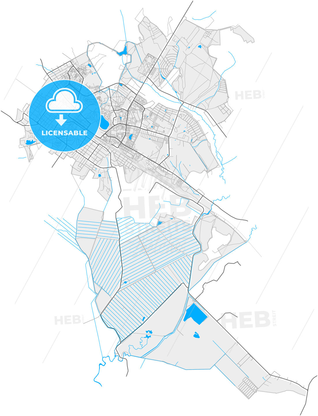 Ramenskoye, Moscow Oblast, Russia, high quality vector map