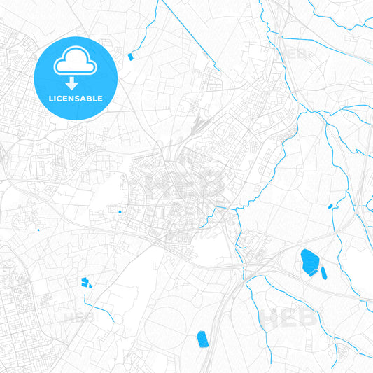 Ramla, Israel PDF vector map with water in focus