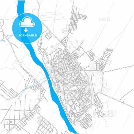 Râmnicu Sărat, Buzău, Romania, city map with high quality roads.