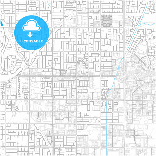 Rancho Cucamonga, California, United States, city map with high quality roads.