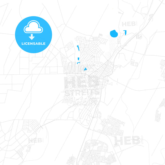 Randfontein, South Africa PDF vector map with water in focus