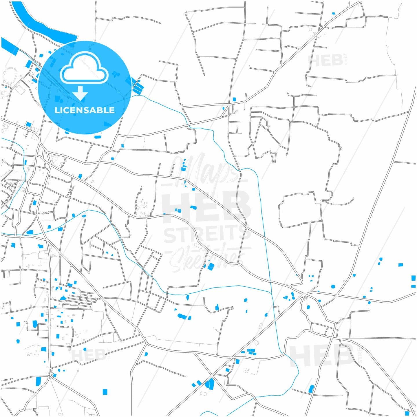 Rangpur, Rangpur, Bangladesh, city map with high quality roads.