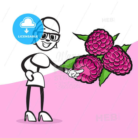 Raspberry Woman Stickman Emotion – instant download