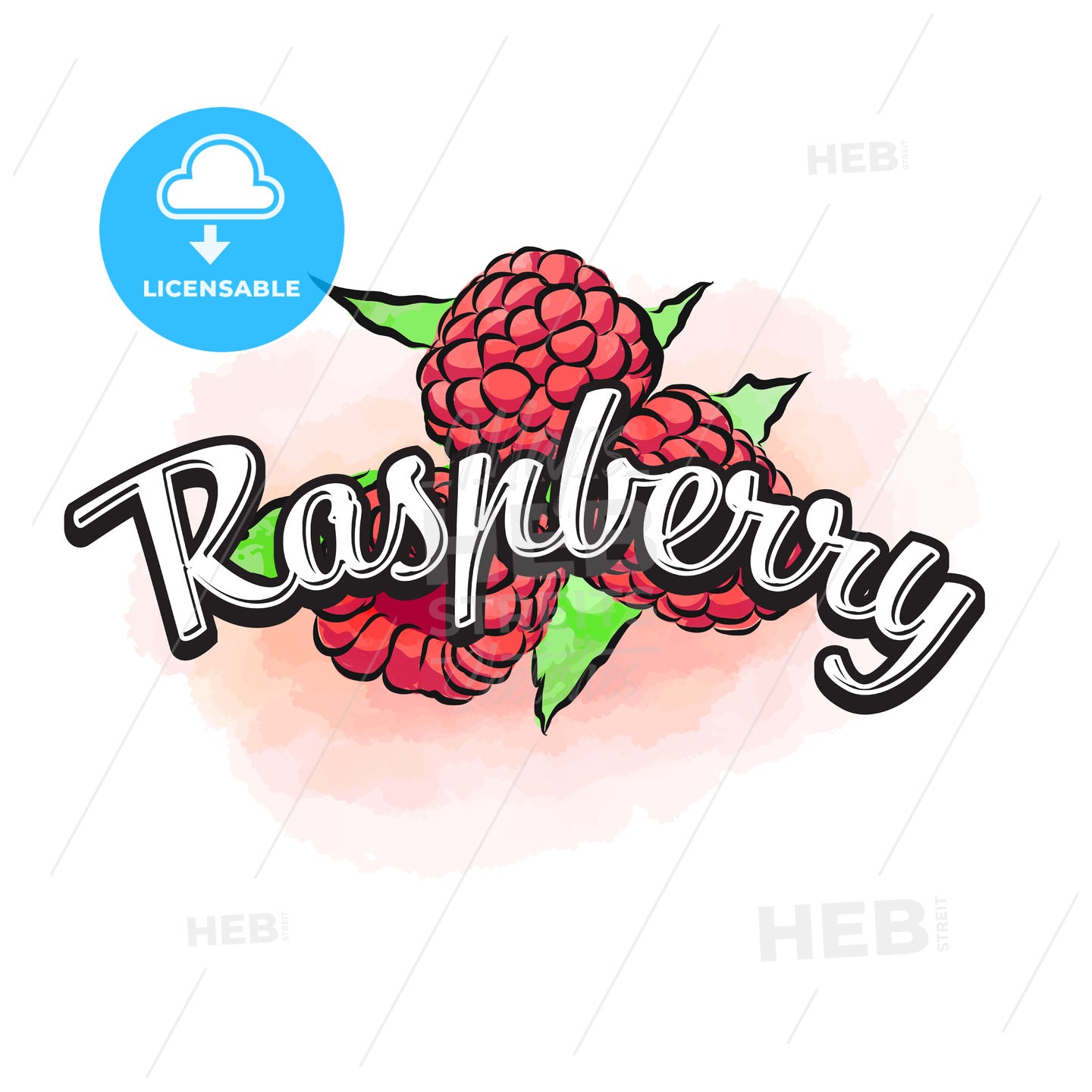 Raspberry colorful label sign – instant download