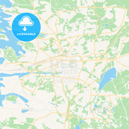 Rauma, Finland Vector Map - Classic Colors