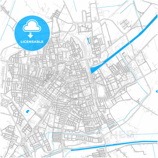 Ravenna, Emilia-Romagna, Italy, city map with high quality roads.