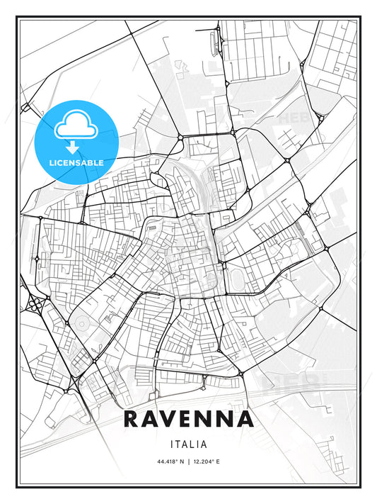 Ravenna, Italy, Modern Print Template in Various Formats - HEBSTREITS Sketches