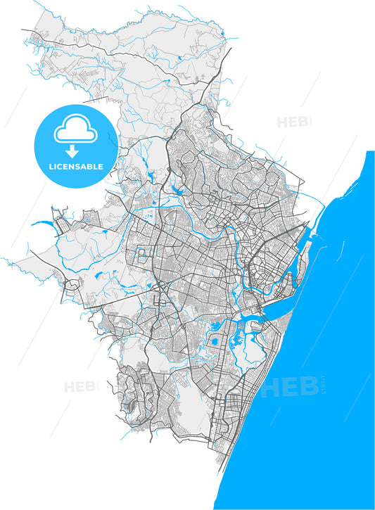 Recife, Brazil, high quality vector map