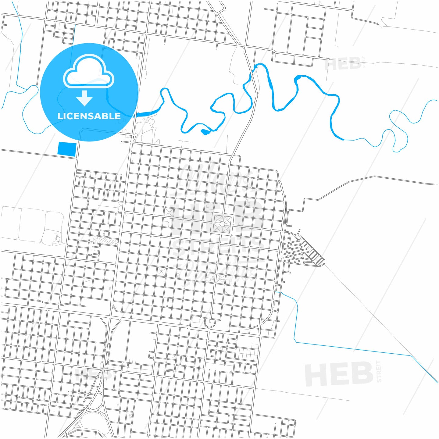 Reconquista, Argentina, city map with high quality roads.