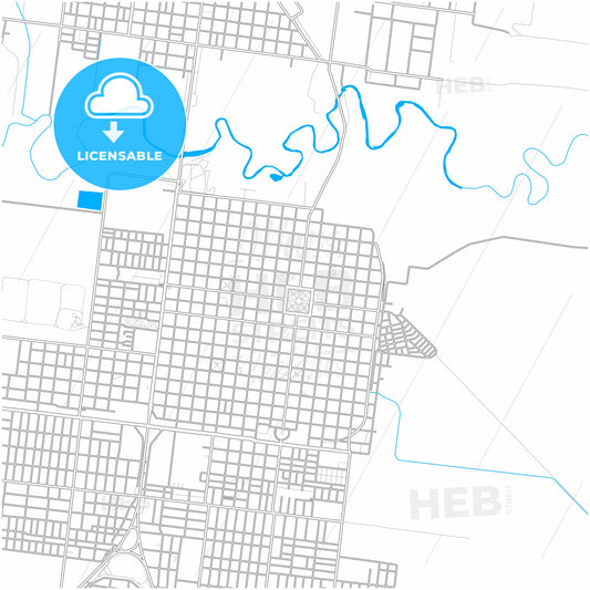 Reconquista, Argentina, city map with high quality roads.