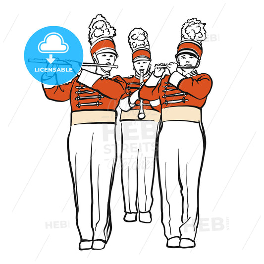 Red Colored Military Band Illustration – instant download
