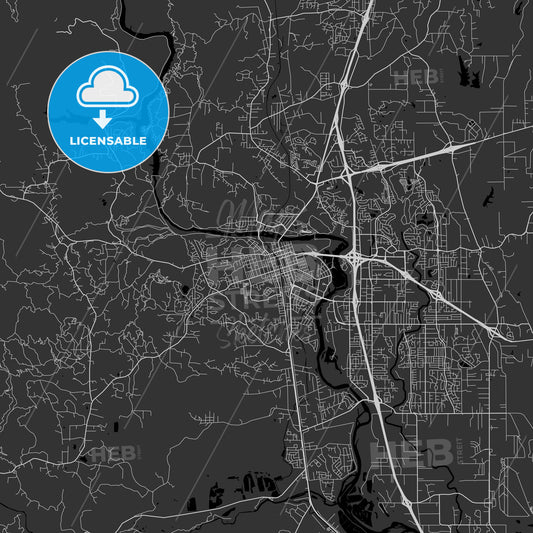 Redding, California - Area Map - Dark