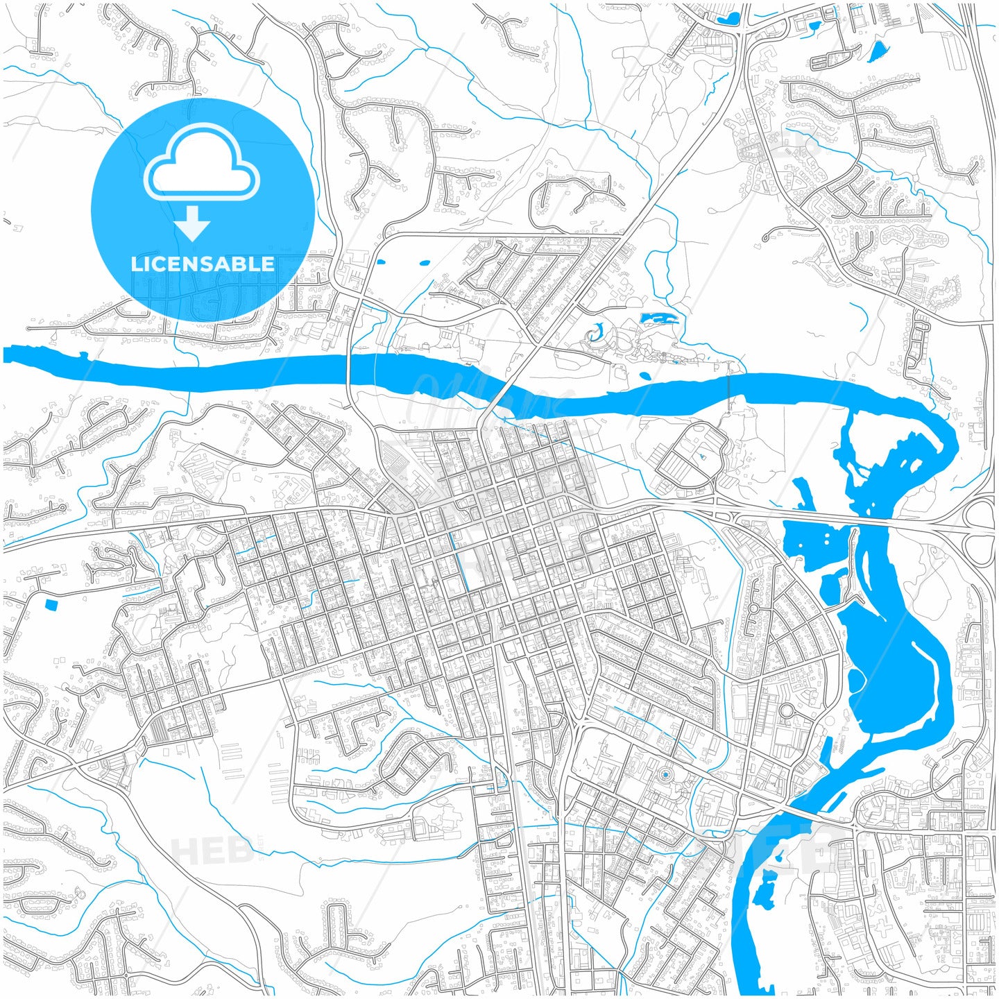 Redding, California, United States, city map with high quality roads.