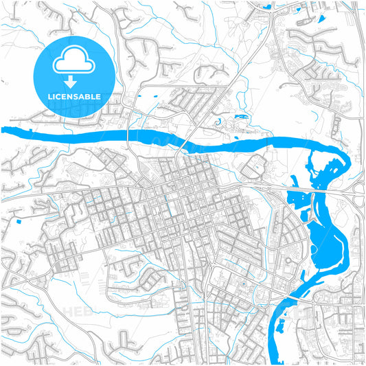 Redding, California, United States, city map with high quality roads.