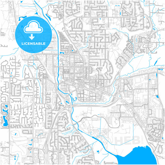 Redmond, Washington, United States, city map with high quality roads.